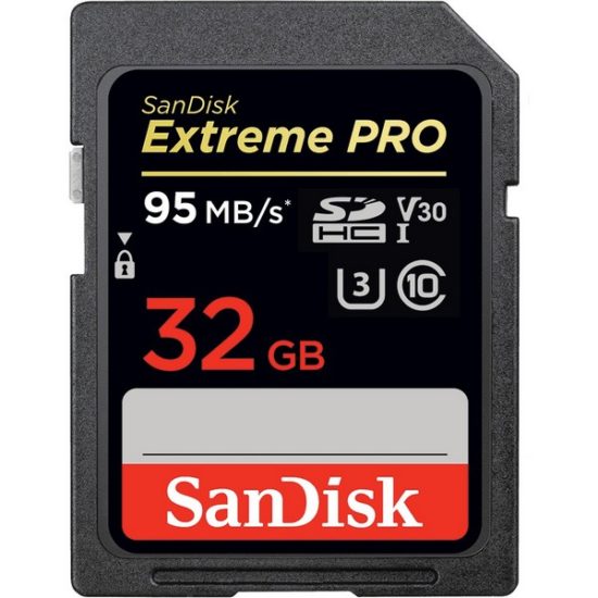 32Gb SanDisk Extreme Pro SDHC Class 10 UHS-I U3 V30