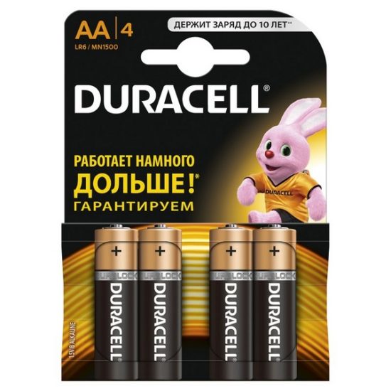 Батарейки DURACELL LR6 (AA) 4 шт в блистере