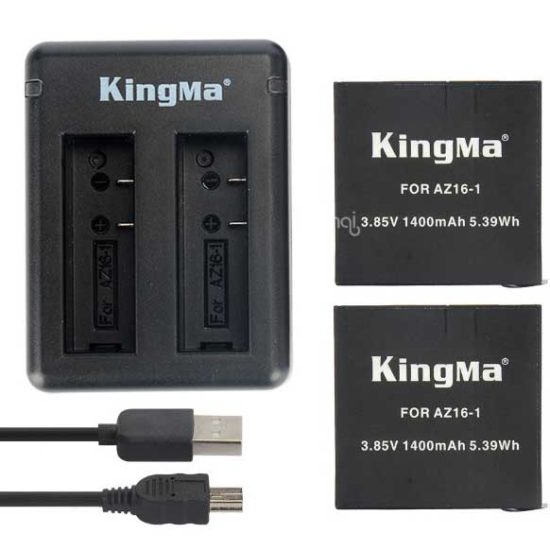 Комплект Kingma ЗУ для 2 аккумуляторов + 2 аккумулятора Xiaomi YI 2
