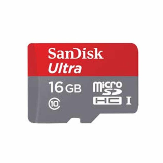 Карта памяти microSDHC 16Gb Sandisk Ultra Class 10 UHS-I + адаптер (80/10 MB/s)