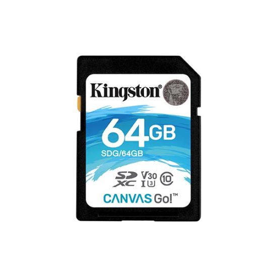 Карта памяти SDXC 64Gb Kingston Canvas Go UHS-I U3 V30 (90/45 Mb/s)