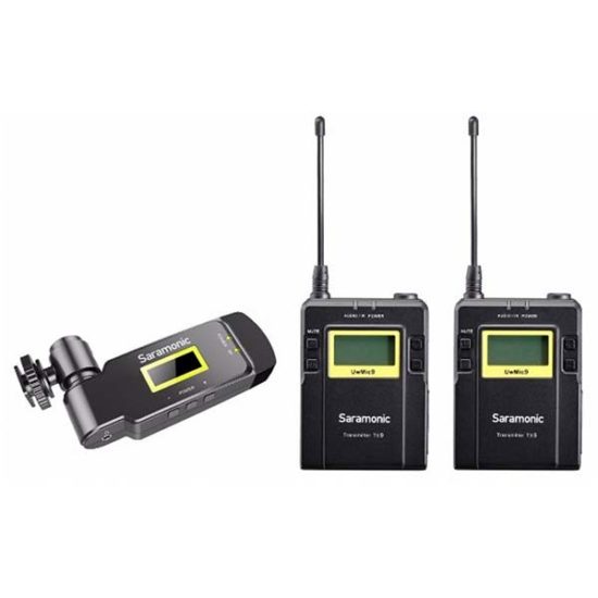 Петличная радиосистема UHF Saramonic UwMic9 TX9+TX9+RX-XLR9 (2TX+1RX) приемник с XLR входом