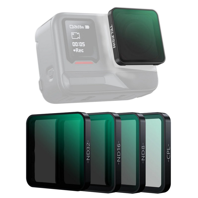 Комплект фильтров TELESIN CPL/ND8/16/32 для Insta360 Ace II PRO (S5-FLT-27-TIS) — изображение 2