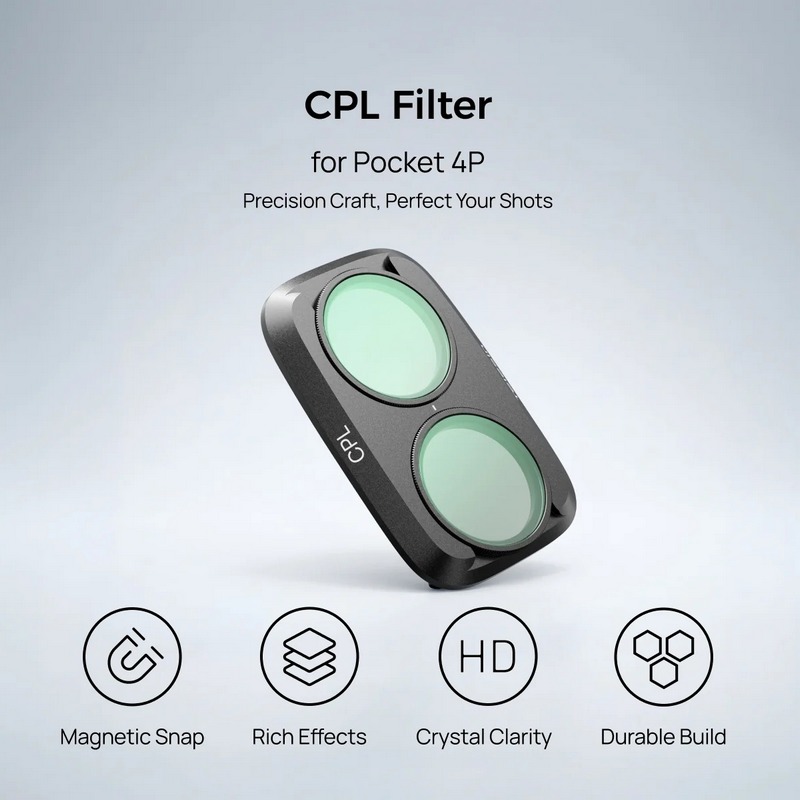 Фильтр TELESIN CPL DJI Osmo Pocket 4P / 3 (S5-FLT-87-TDJ) — изображение 2