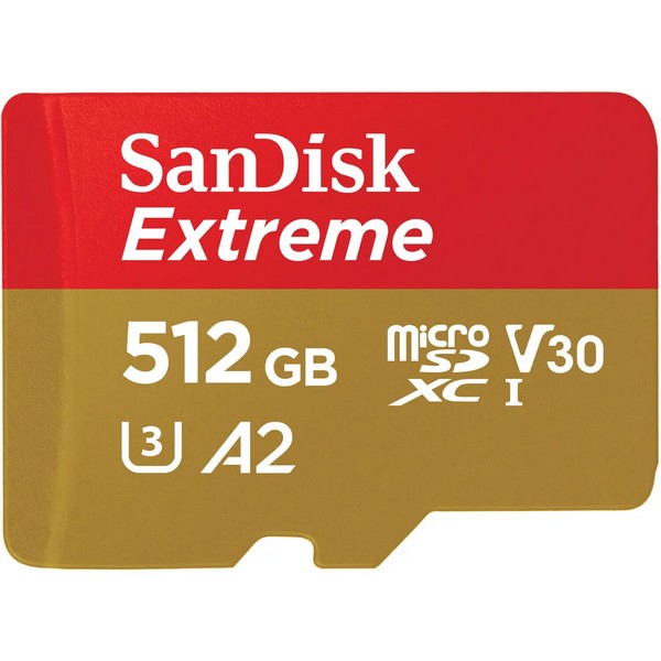 Карта памяти microSDXC 512Gb SanDisk Extreme UHS-I U3 V30 A2 (190/130 MB/s)
